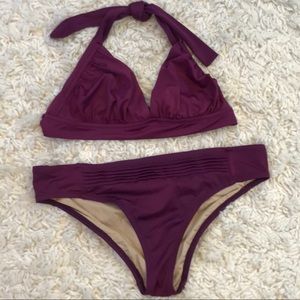 JCrew Halter Top Aubergine Bikini Size L